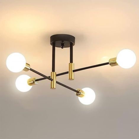 Plafonnier rétro, lampe de plafond industrielle E26, diamètre 70 cm, pour (1/5)