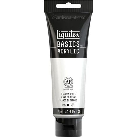 Peinture Acrylique en tube blanc de titane 118ml - Liquitex Basics Amazon (1/2)