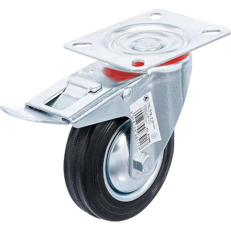 Roulette de Direction D.100 mm - Avec Frein, Socle à Visser - Mobilité et Sécurité Optimales, Acier - D-Work (1/5)