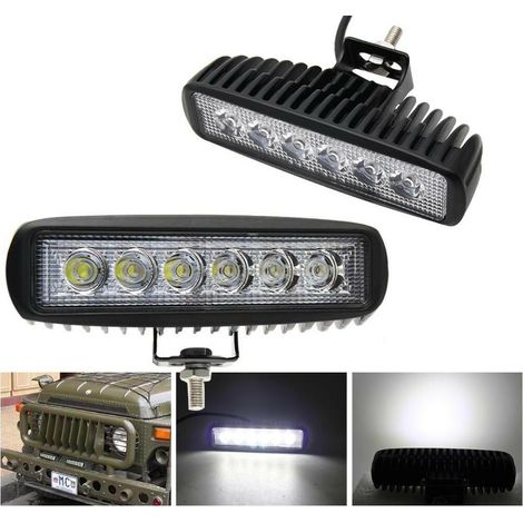Faro 6 Led Lampada Supplementare Profondita X Auto Jeep Fuoristrada 12v 18w Ip68 (1/2)