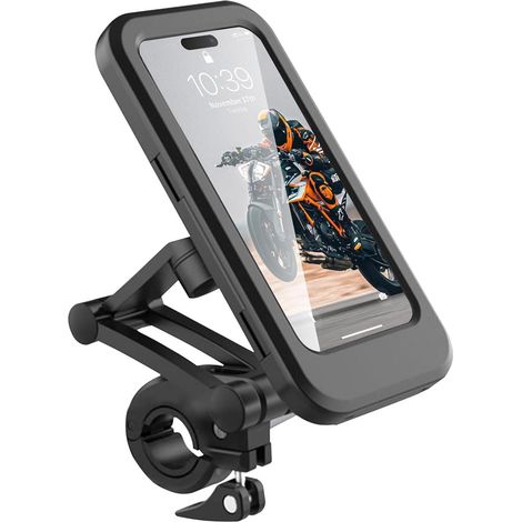 Support de téléphone étanche pour vélo, compatible avec les écrans tactiles, étanche, rotation à 360°. (1/5)