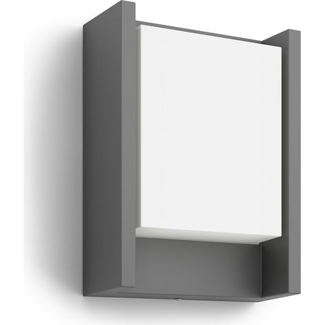 Philips – Applique extérieure LED anthracite – lumière blanche chaude – IP44 – aluminium résistant aux intempéries – installation facile