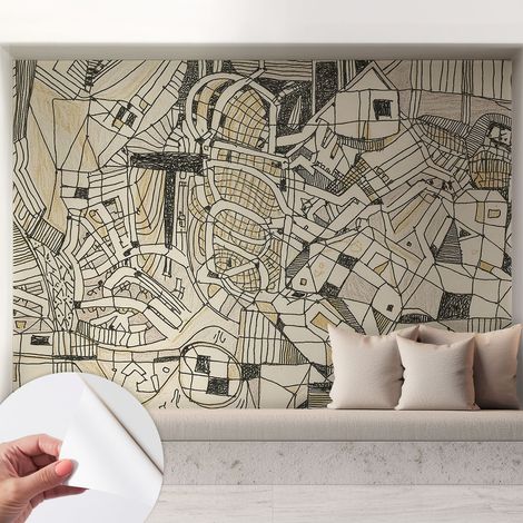 Tapete Selbstklebend - abwaschbar - trendige Wanddeko - elegant Fototapete Geometrische Abstraktion 208x146 cm (1/5)