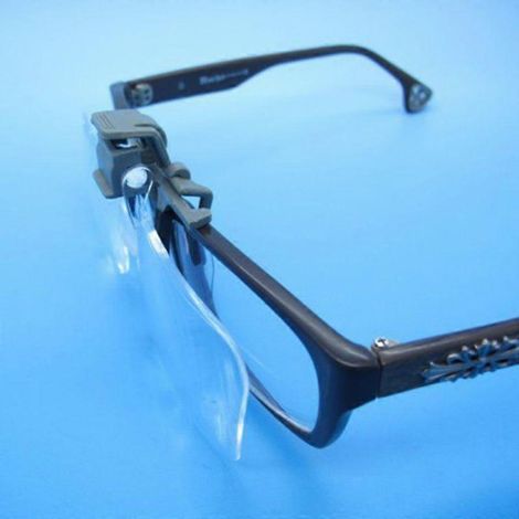 Loupe de lunettes pliable à clip, lentilles transparentes, grossissement 2X (1/4)