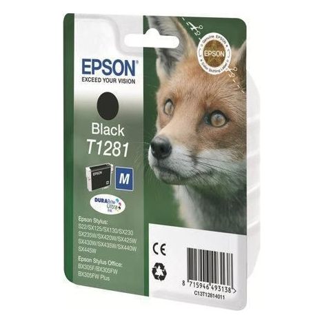 EPSON Pack de 1 cartouche dencre - T1281 - noir - capacite standard 5,9m - blister avec alarme (1/2)