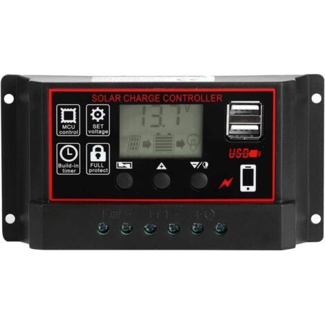 Contrôleur de Charge Solaire 12V 24V 50A, contrôleur photovoltaïque de Chargeur d'énergie Solaire 50A avec Affichage numérique de Sortie USB 5V (1/5)