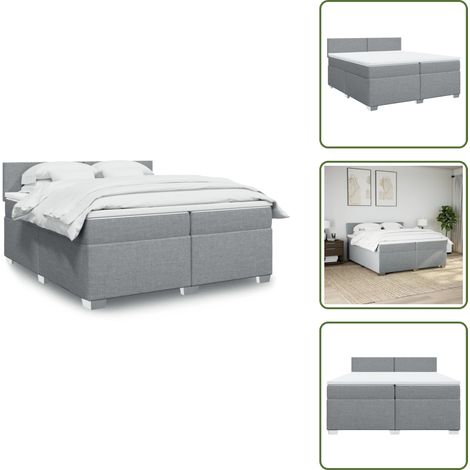 Boxspringbett mit Matratze Hellgrau 200x200 cm Stoff - Boxspringbett - Doppelbett - Bettsystem - Schlafsofa - Polsterbett (1/5)