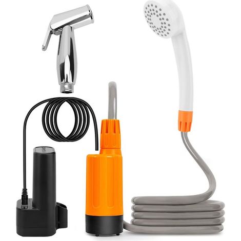 Zoternen – Douche portable extérieure 1,8 m avec batterie rechargeable 2200mAh – Pommeau avec valve rotative – Pour camping, randonnée, lavage de voiture (1/5)