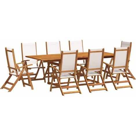 Maison Exclusive - 9-tlg. Garten-Essgruppe Massivholz Akazie und