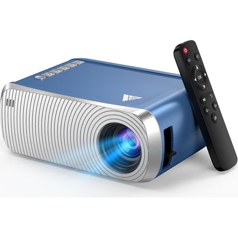Mini Projecteur Video 4K 1080P Supporte, Videoprojecteur Portable avec WiFi et Bluetooth 5.4, Projecteurs Vidéo avec Haut-Parleur pour Téléphone/HDMI/USB/Clé TV(Bleu argenté) (1/5)