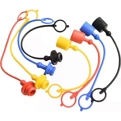 4 paires de capuchons anti-poussière mâles et femelles pour raccords rapides hydrauliques, protection en caoutchouc PVC pour PARKER6600 AEROQUIP5600 (1/4)