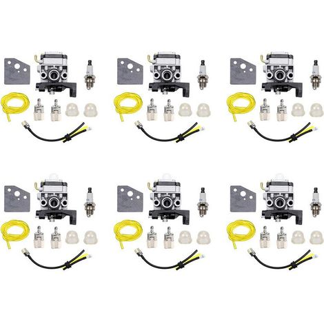 6X Junta de carburador, bujía, conjunto de línea de combustible, compatible con motores GX25, GX35, GX 25 35, HHT35, HHT35S y FG110