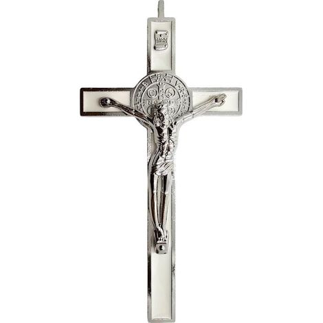 Cruz de San Benito blanca de 19 cm