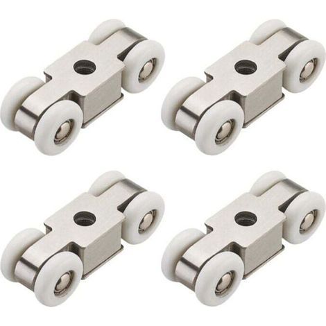 Lot de 4 roulettes pour portes coulissantes pour une Installation Facile et Sans Effort Silencieuses et Légères(8 Pièces (1/2)