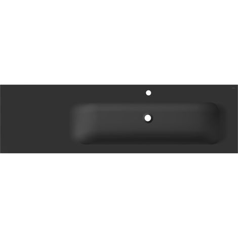Mexen Vela lavabo empotrado en encimera derecho 161 x 46,5 cm, negro mate - 25231671P (1/3)