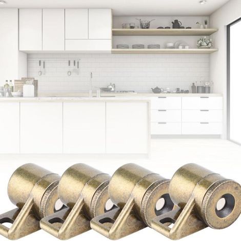4er-Set Magnet-Türverschlüsse für Schränke, inklusive 4 Unterlegscheiben und 12 Schrauben, für Möbel, Kleiderschränke und Schränke (1/4)
