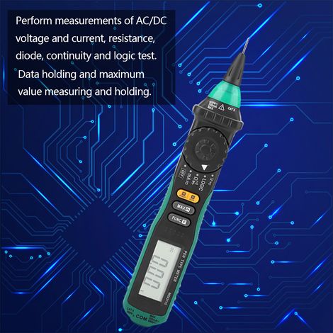 Testeur Multimètre Numérique MS8211D à écran LCD, Stylo Électronique, Mesure Automatique Tension Courant Résistance AC/DC (1/5)