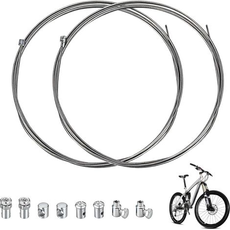 2 Pcs Réparation Câble de Accélérateur Frein Embrayage avec 9 Raccords Câble de Accélérateur Frein Embrayage avec 9 Raccords Ø1,5mm et Ø2,0mm Moto Vélo Scooter Tondeuse Motoculteur (1/5)