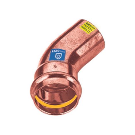 CURVA IN RAME A PRESSARE  45  ° MF ACQUA/GAS- Diam. 12- FRABO- pezzi 1