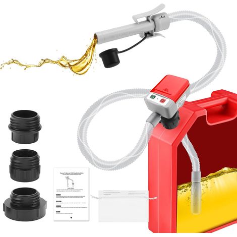 Pompe de Transfert de Carburant Électrique 12V Pompe Essence Electrique pour Gasoil Petrole Diesel Essence Huile Carburant Eau, 10L/MIN, avec 3 Adaptateurs (1/5)