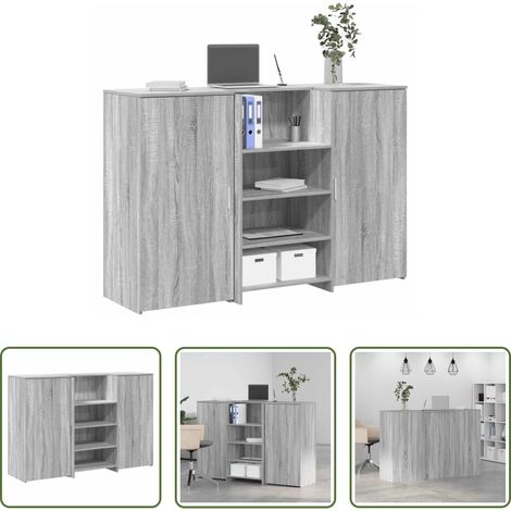vidaXL Tresen - Empfangstheke Grau Sonoma 155x50x103,5 cm Holzwerkstoff (1/5)