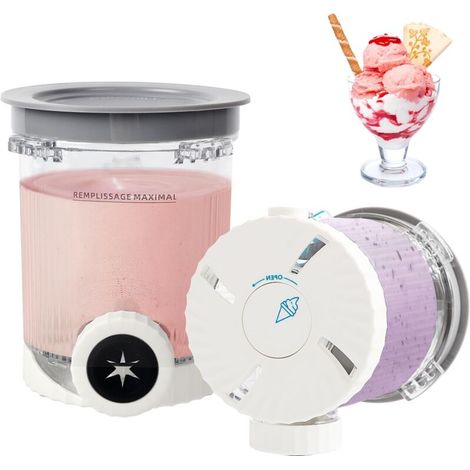 Récipient pour Ninja Swirl CREAMi Machine à Glace NC700 et NC701 Series, Machine à Glace Accessoires, avec Couvercles Étanches, Passe au Lave-Vaisselle (11.8×9.8×13.8cm) (2 Pièces) (1/5)