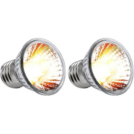 Lámpara calefactora para reptiles, luz UVB, bajo consumo, 75 W (2 unidades) (1/2)