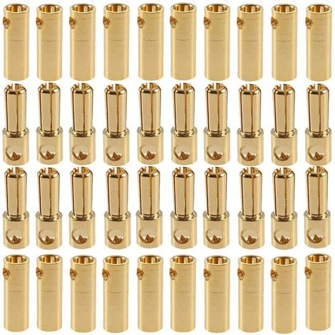 Connecteur Mâle Femelle Fiche Banane 5MM 5.0MM Plaqué Or pour RC Batterie ESC Moteurs (5.0MM) (1/3)