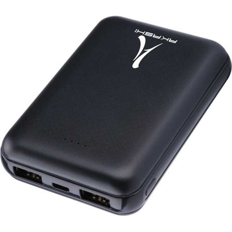 Batterie externe AKASHI 5000 mAh Noir 2 x USB 2,1 A