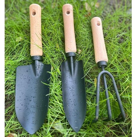 3 Pièces Outils de Jardinage Outils à Main de Jardin, Trois pièces Outils de Jardinage Lourds Ensemble d'Outils de Jardinage en Acier Inoxydable,Cadeau de Jardin idéal pour Les Femmes et Les Hommes (1/4)