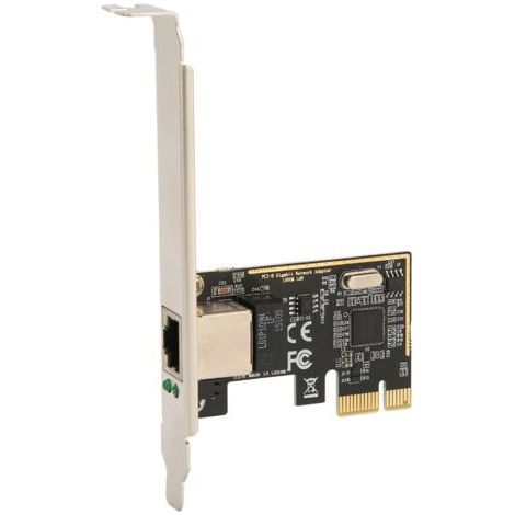 Carte Réseau PCI Express Gigabit Ethernet à 1000 Mbps PCIe RJ45 LAN Adaptateur pour PC Supporte Windows