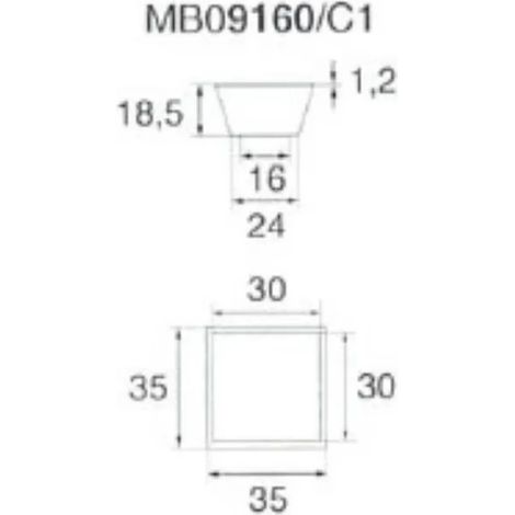 MANIGLIA 9160 C MM.35X35 BIANCO OPACO (1/2)