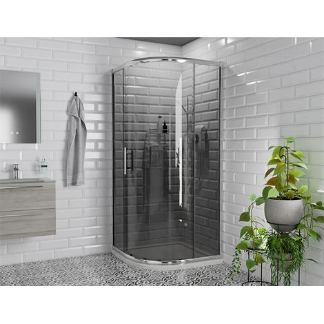 Wholesale Domestic Series 9 Chrome 900mm Tinted Glass 1 Door Quadrant Shower Enclosure (1/5)