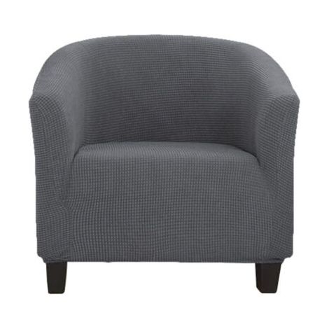 Housse de fauteuil extensible jacquard avec accoudoirs pour fauteuil de café, chaise de club, fauteuil de relaxation, housse extensible (gris foncé) (1/4)