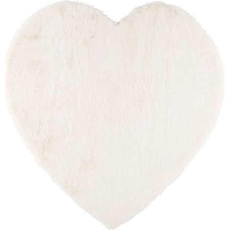 Tappeto per Interni a Forma di Cuore 80x80 cm Tappetino Bianco da Cameretta