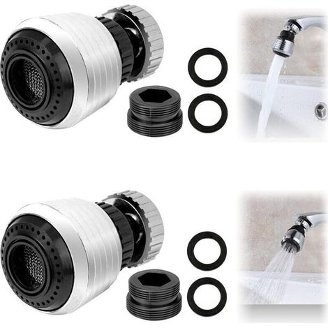 Aérateur de robinet cuisine 2 pièces – compatible M22 extérieur / M24 intérieur – économiseur d’eau avec brise-jet et mousseur (1/4)