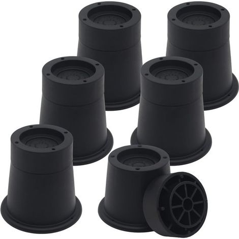 6 teiliges schwarzes Möbelbein Erhöhungsset (7,62 cm) Robuste Bettgestell Erhöhung, für Sofa, Schreibtisch und Bett, Tragkraft bis zu 589,67 kg, (1/5)
