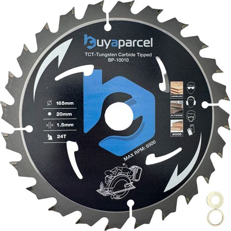 BAP Trade Pro Circular Saw Blade 165mm X 20 24 Teeth Carbide Tipped - Long Life (1/5)