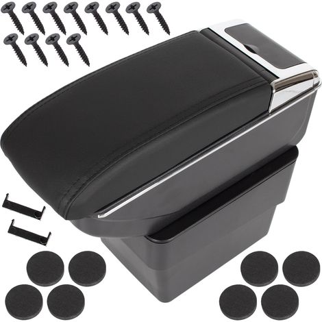 Bracciolo con vano portaoggetti in ecopelle nera per Skoda Octavia III 13-20 + kit di installazione. (1/5)