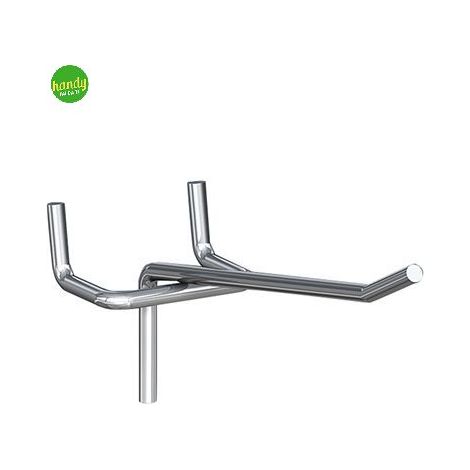 Ganci singoli in metallo per pannello forato - 10 cm. - 10 pz.