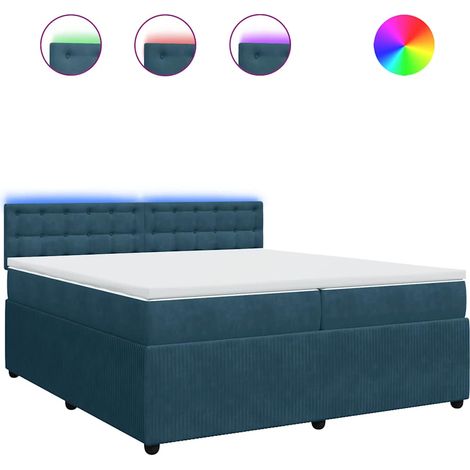 Maison Exclusive - Giroletto a Molle con Materasso Blu 200x200 cm in Velluto (1/5)
