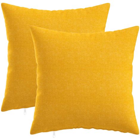 vidaXL Cushion with Pillow HEERLEN 2 pcs Light Yellow Fabric (1/5)