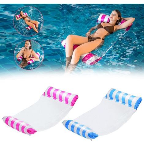 2 Stück schwimmende, neigbare Hängematten, 4-in-1 aufblasbare Pool-Schwimmhilfen, faltbare aufblasbare Hängematte, aufblasbares Schwimmbett für Erwachsene und Kinder (1/5)