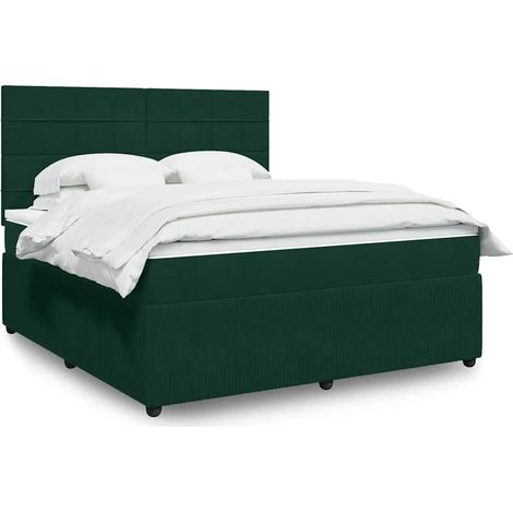 Boxspringbett mit Matratze Dunkelgrün 180x200 cm Samt (1/5)