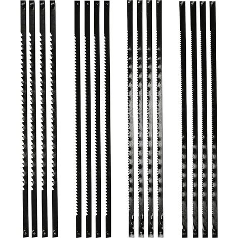 16 Pieces Scroll Saw Blades 133 mm, 10/15/18/24 Teeth, Carbon Steel Blade for Cutting Wood, Plastic, Foam and Soft Metals, Scroll Saw Accessories (1/5)
