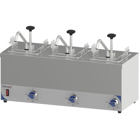 Pompe à sauce chauffante triple - GN 1/6 - 3x2,5L - 600W - Casselin