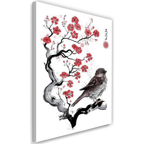 Tableau Moineau sur le cerisier japonais - 70 x 100 cm (1/5)