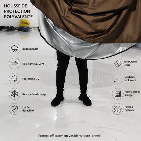 Housse de protection imperméable et anti-poussière en tissu Oxford pour machine et mobilier d'extérieur - Marron café réf 8744 – Livraison gratuite
