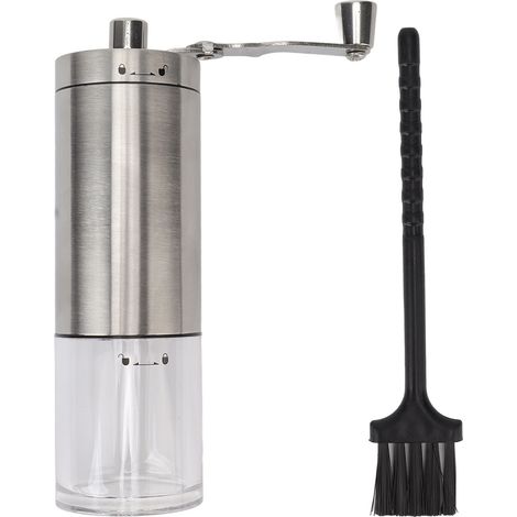 Moulin à café manuel en acier inoxydable, réglable et démontable pour grains de café, idéal pour maison, bureau ou café. (1/5)