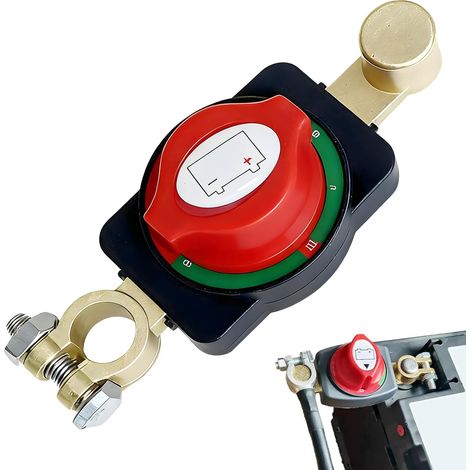 Interrupteur Principal de Batterie 12-48 V, Disjoncteur Étanche, Coupe-Batterie pour Voiture, Moto, Camion, Camping-Car, Bateau, Protection Contre les Fuites, 275 A, Facile à Utiliser et Durable (1/5)